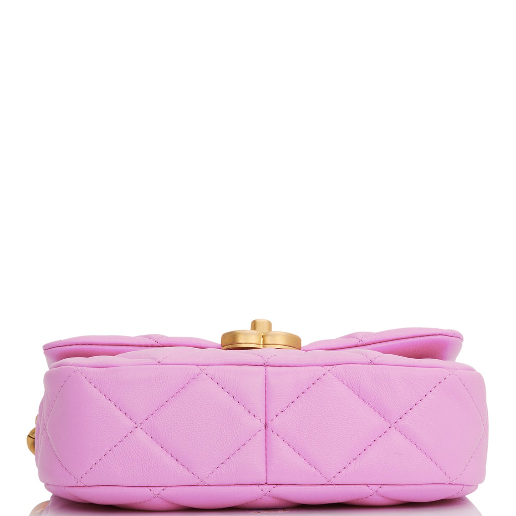 Mini flap bag, Lambskin & gold-tone metal, burgundy — Fashion | CHANEL