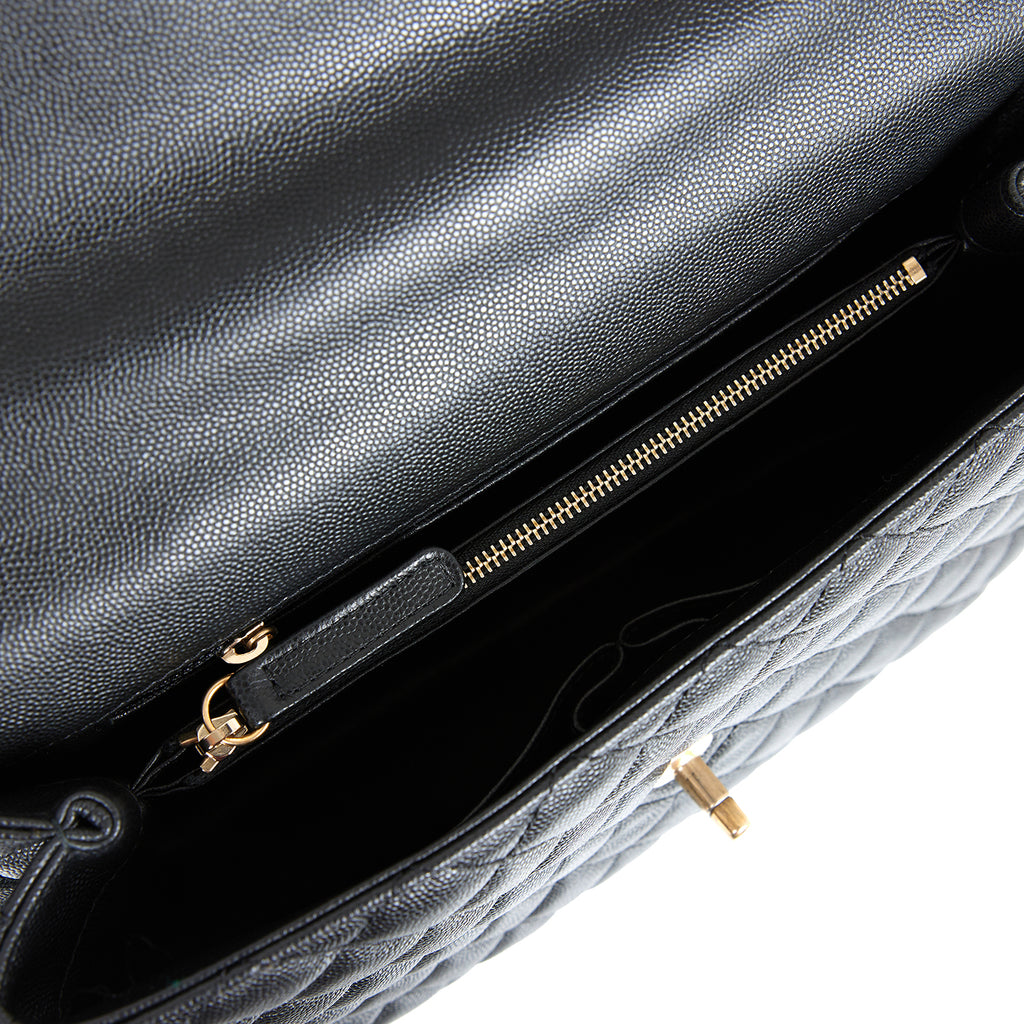 Chanel Large Lizard Coco Handle Flap Black Caviar Antique Gold Hardware –  Madison Avenue Couture