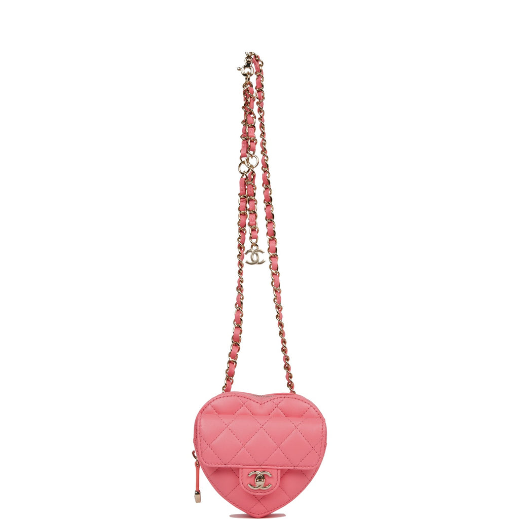 Chanel CC In Love Heart Belt Bag Pink Lambskin Light Gold Hardware