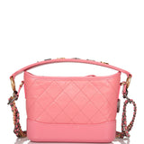 Chanel Pink Lambskin Quilted Gabrielle 20 Hobo Bag Mixed Hardware