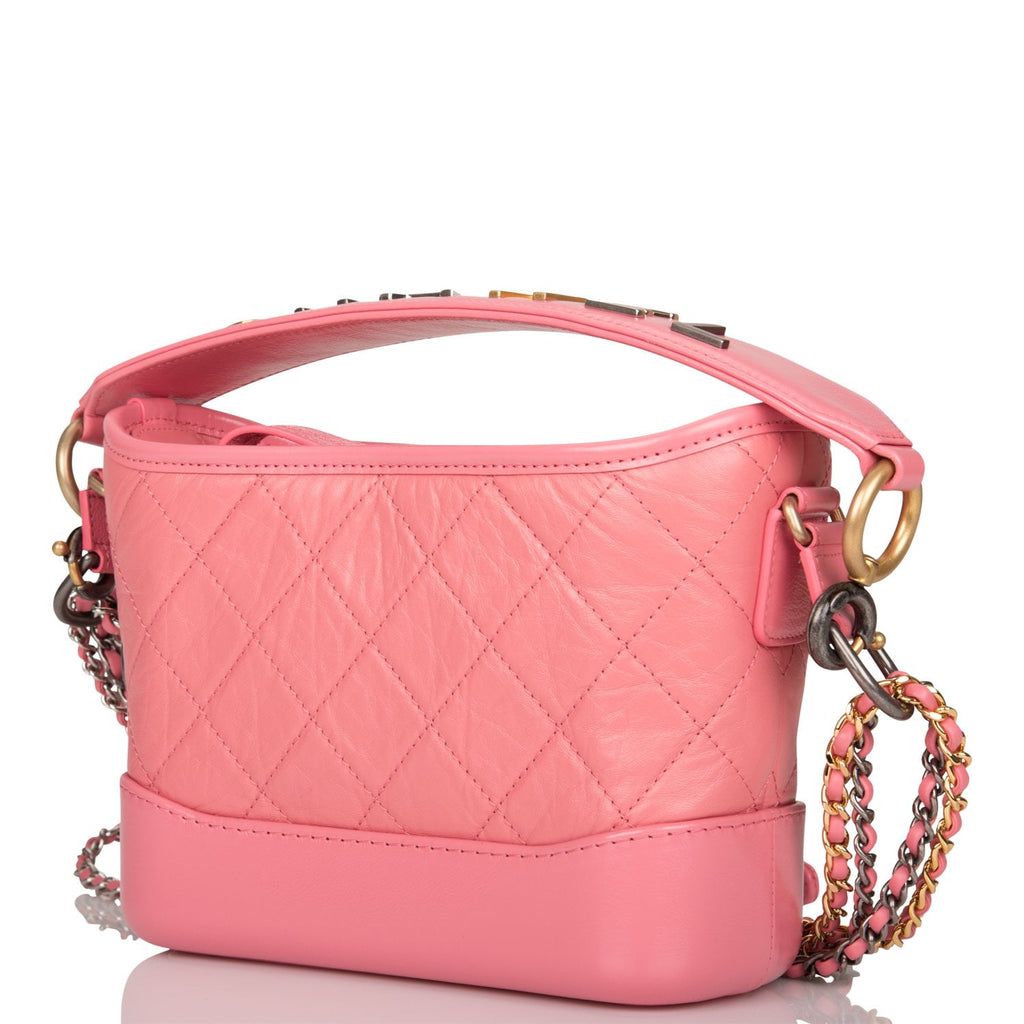Chanel Pink Quilted Leather Gabrielle Medium Hobo Bag - Yoogi's Closet