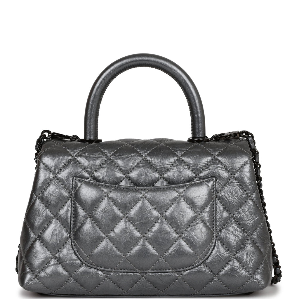 Chanel - Flap Bag Top Handle Grained Calfskin Noir
