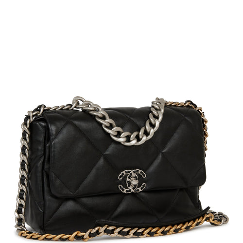 Chanel Mini Flap Bag Black rhinestone accent logo, Lambskin Shoulder, 100%  auth