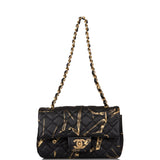 Chanel Mini Rectangular Flap Bag Black and Gold Aged Calfskin Antique Gold Hardware