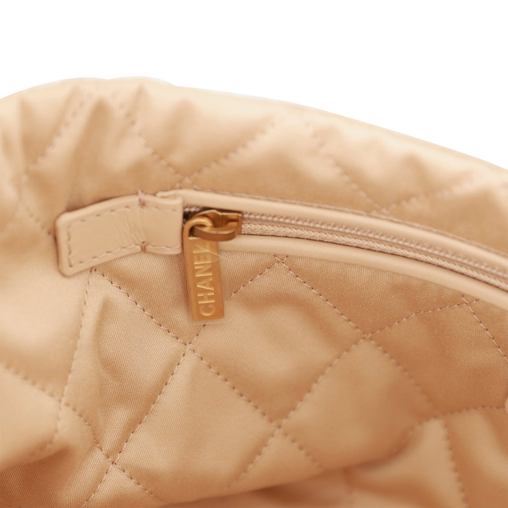 Chanel Mini 22 Bag White Calfskin Gold Hardware – Madison Avenue Couture