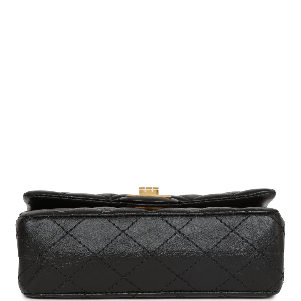 Chanel Reissue 2.55 Flap Phone Holder with Chain Quilted Aged Calfskin Black