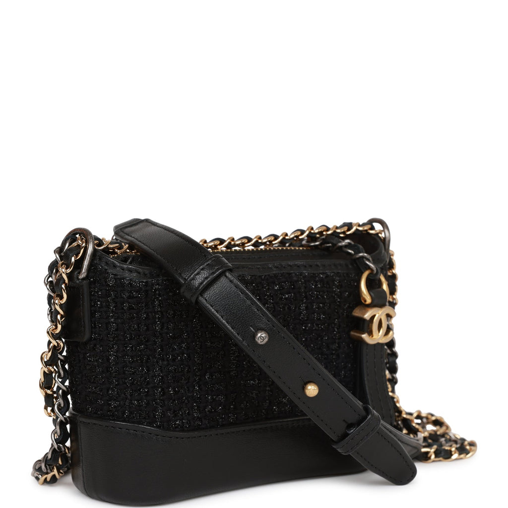 Chanel Gabrielle Mini Chainlink Tweed Crossbody Bag