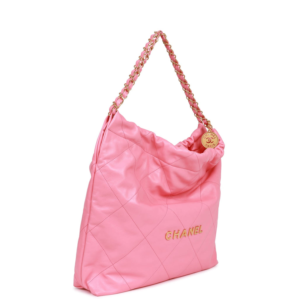 Chanel XL Pink Quilted Satin Hobo Chain Bag 1025c19  Bagriculture