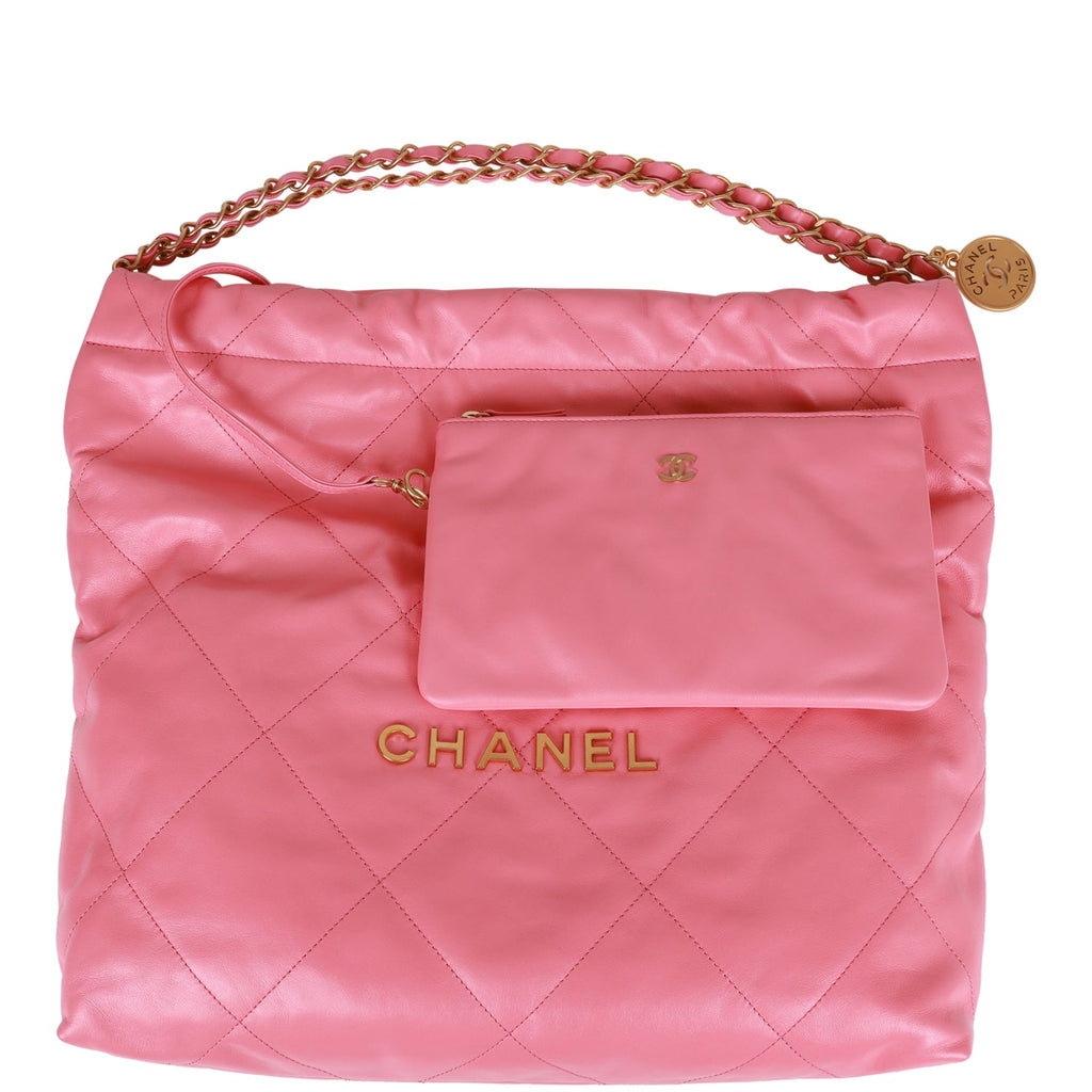 Chanel Small 22 Bag Pink Calfskin Gold Hardware – Madison Avenue