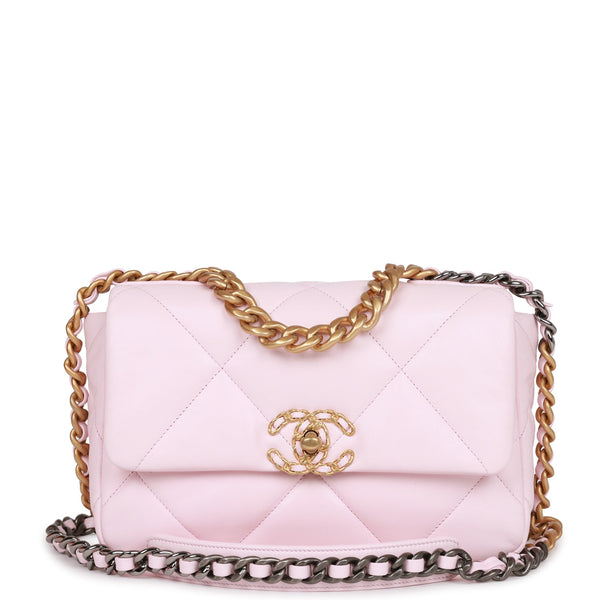 CHANEL Lambskin Quilted Large Chanel 19 Flap Light Pink 1300223