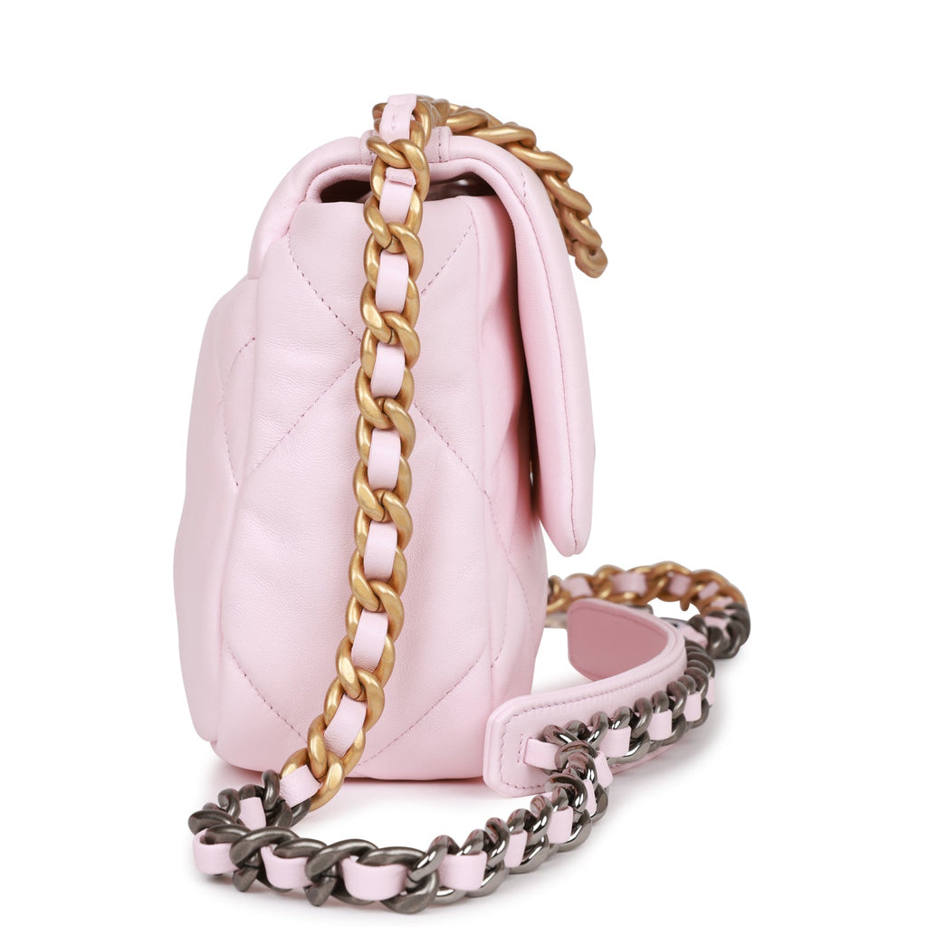 Chanel Lambskin Quilted Medium Chanel 19 Flap Pink