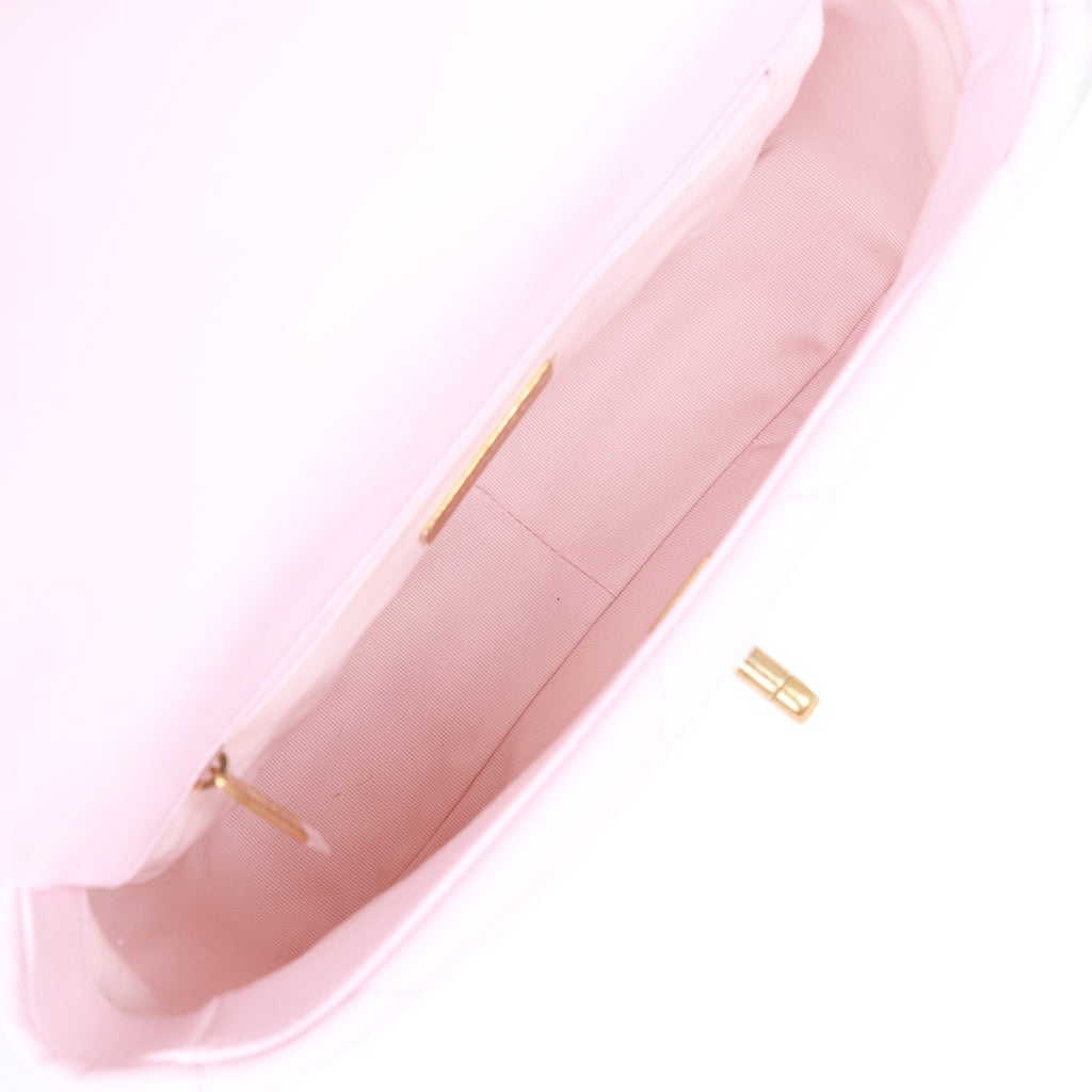 Pink Quilted Lambskin Chanel 19 Flap Bag Medium Q6B1T31IP7000