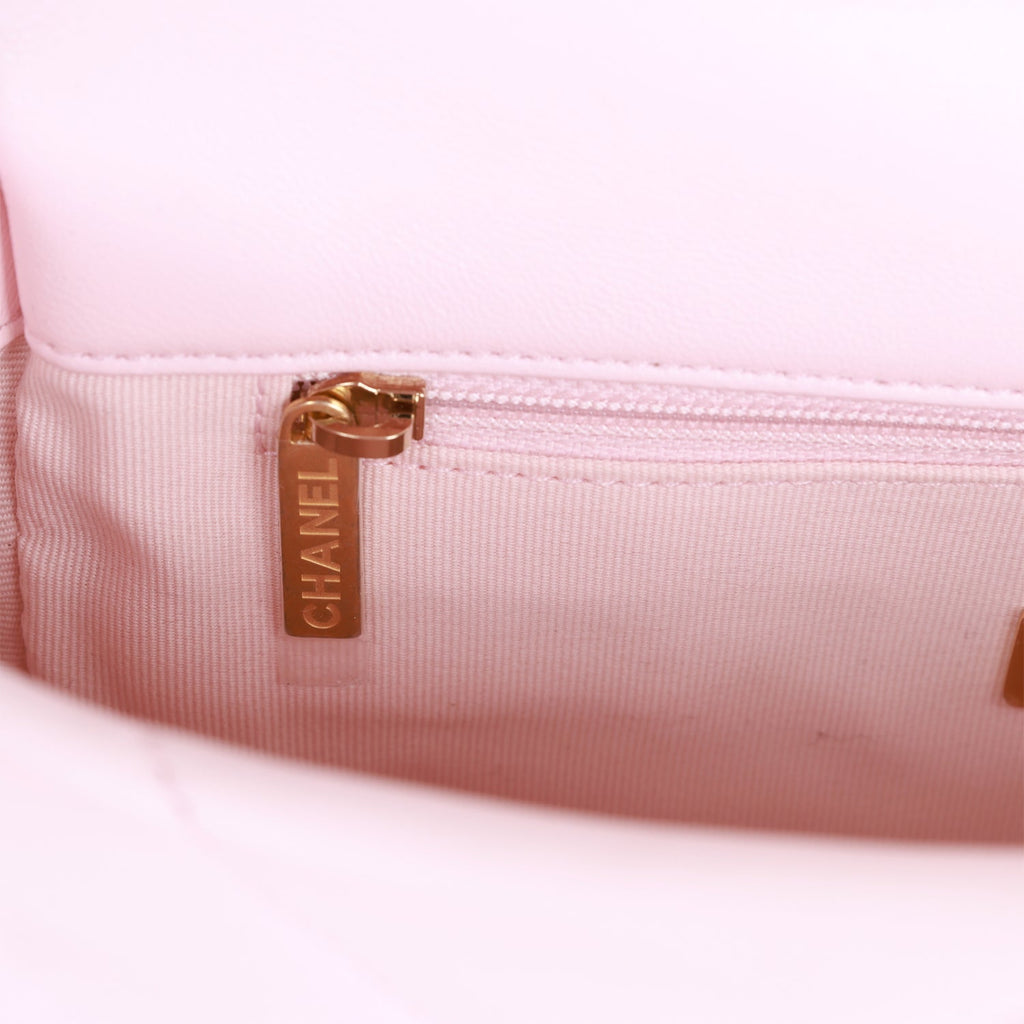 Chanel 19 Handbag Large 22S Lambskin Light Pink in Lambskin