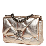Chanel Medium 19 Flap Bag Gold Metallic Lambskin Mixed Hardware