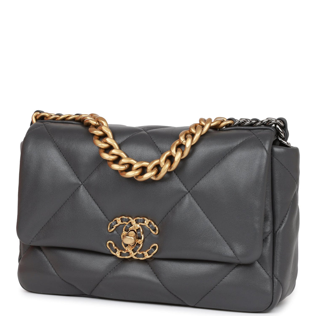 Chanel Medium 19 Flap Bag Grey Calfskin Mixed Hardware – Madison Avenue  Couture