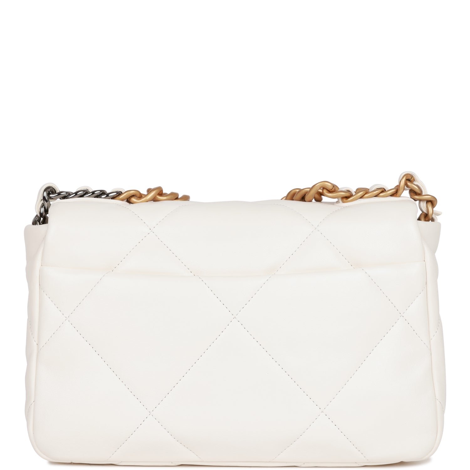 Chanel Medium 19 Flap Bag White Calfskin Mixed Hardware – Madison ...