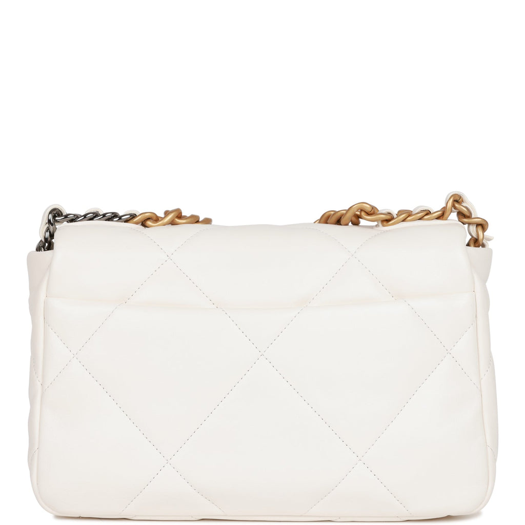 Chanel 2020 Calfskin Crochet Medium 19 Flap Bag w/ Tags - White Shoulder  Bags, Handbags - CHA580775