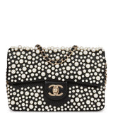 Chanel "Paris-Dubai" Pearly Flap Bag Black Lambskin Light Gold Hardware