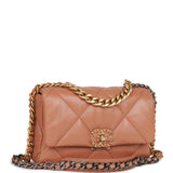 Chanel Medium 19 Flap Bag Caramel Calfskin Mixed Hardware