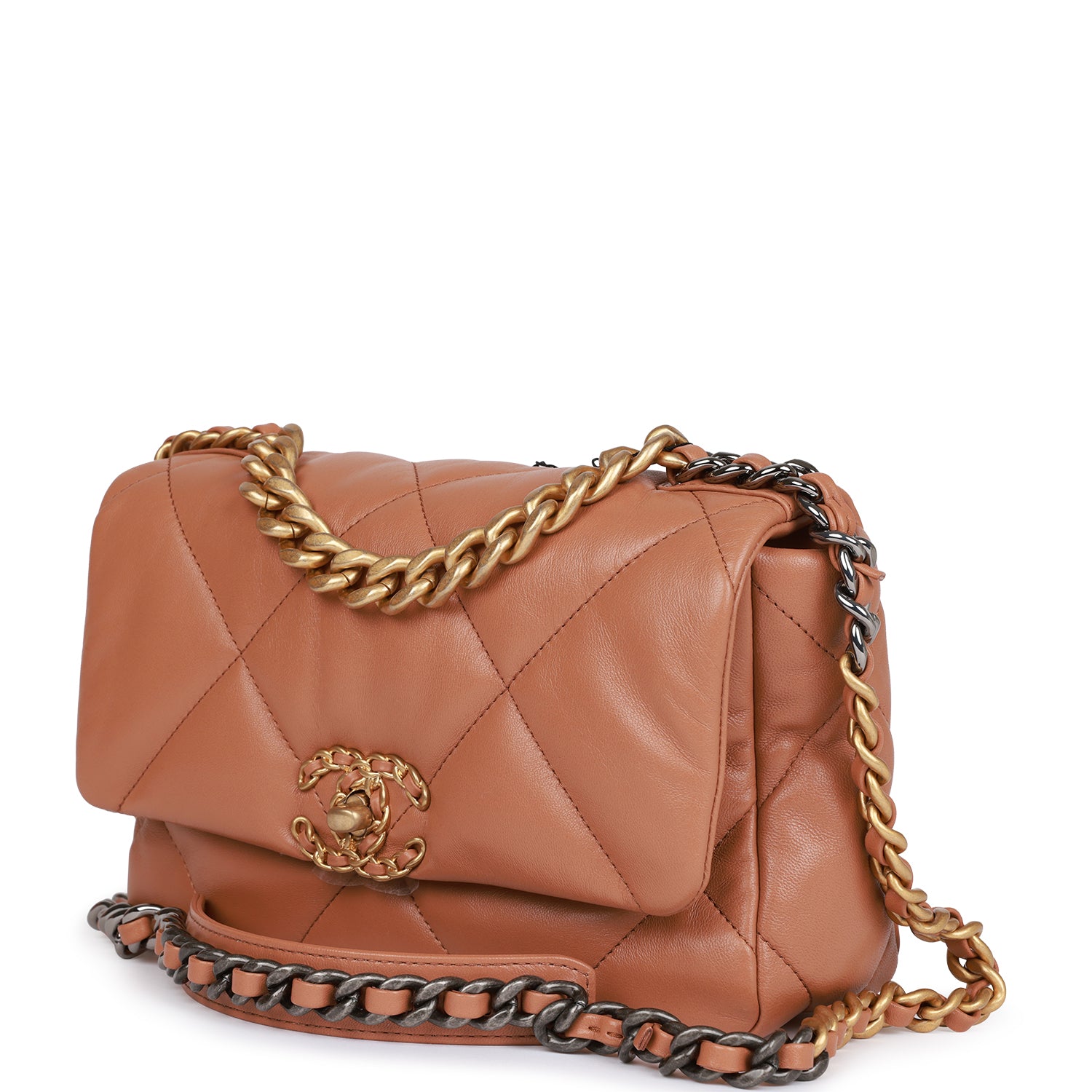 CHANEL 25S MINI FLAP BAG 18 IN DARK CARAMEL CALFSKIN main image 0