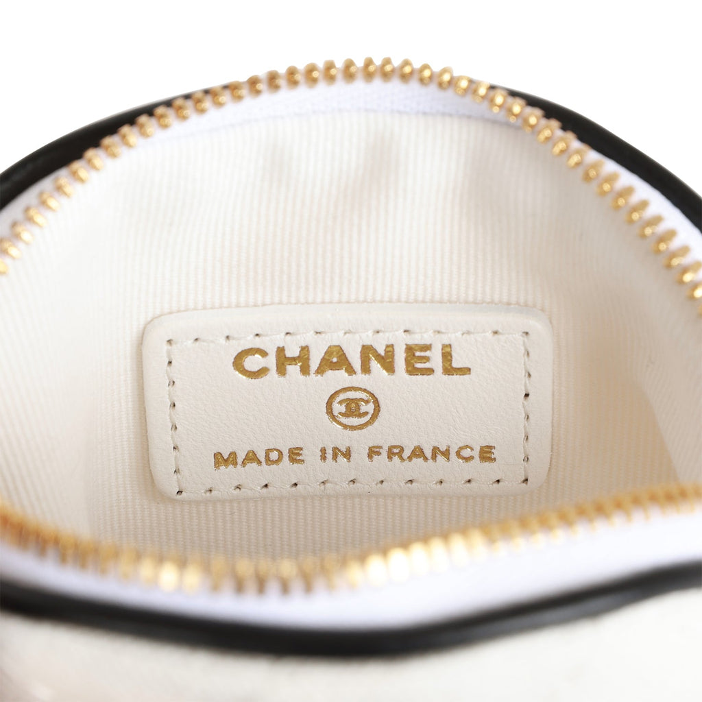 Chanel "Monte-Carlo" Mini Crossbody Tennis Bag White Canvas Light Gold Hardware