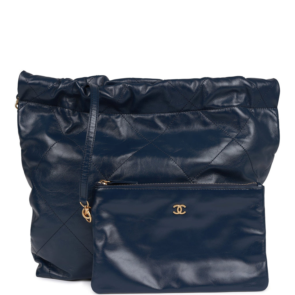 Chanel Beige Quilted Glazed Leather Front Pocket Large Tote Bag