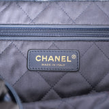 Pre-owned Chanel Large 22 Bag Navy Lambskin Antique Gold Hardware