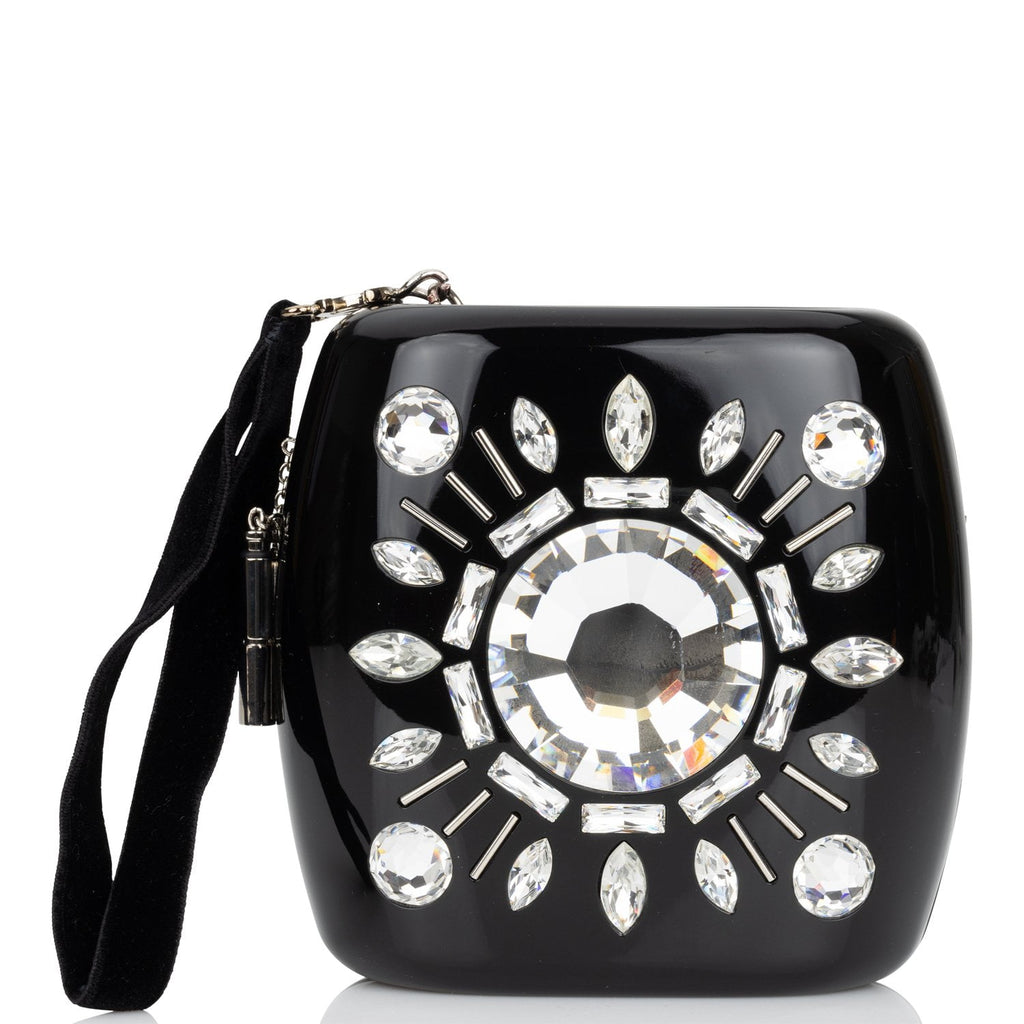 Chanel Minaudière Jewel Clutch Black Resin Silver Hardware