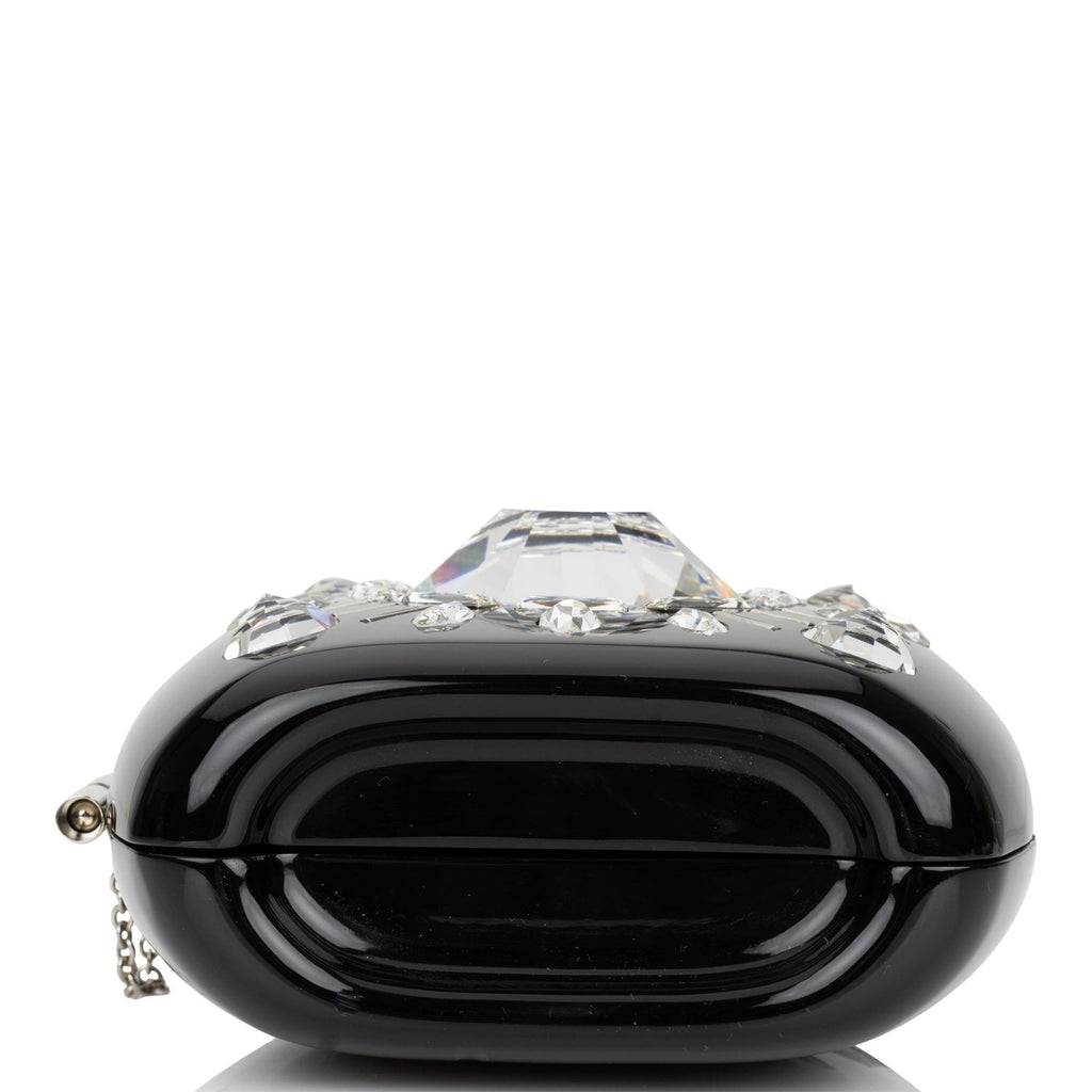 Pre-owned Chanel Minaudière Jewel Clutch Black Resin Silver Hardware