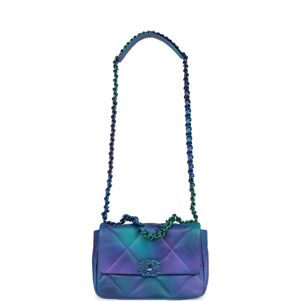 Chanel Medium 19 Flap Bag Tie Dye Calfskin Rainbow Hardware