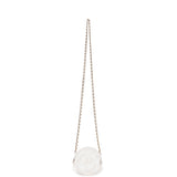 Chanel Camellia Clutch with Chain White Lambskin Light Gold Hardware