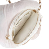 Chanel Camellia Clutch with Chain White Lambskin Light Gold Hardware