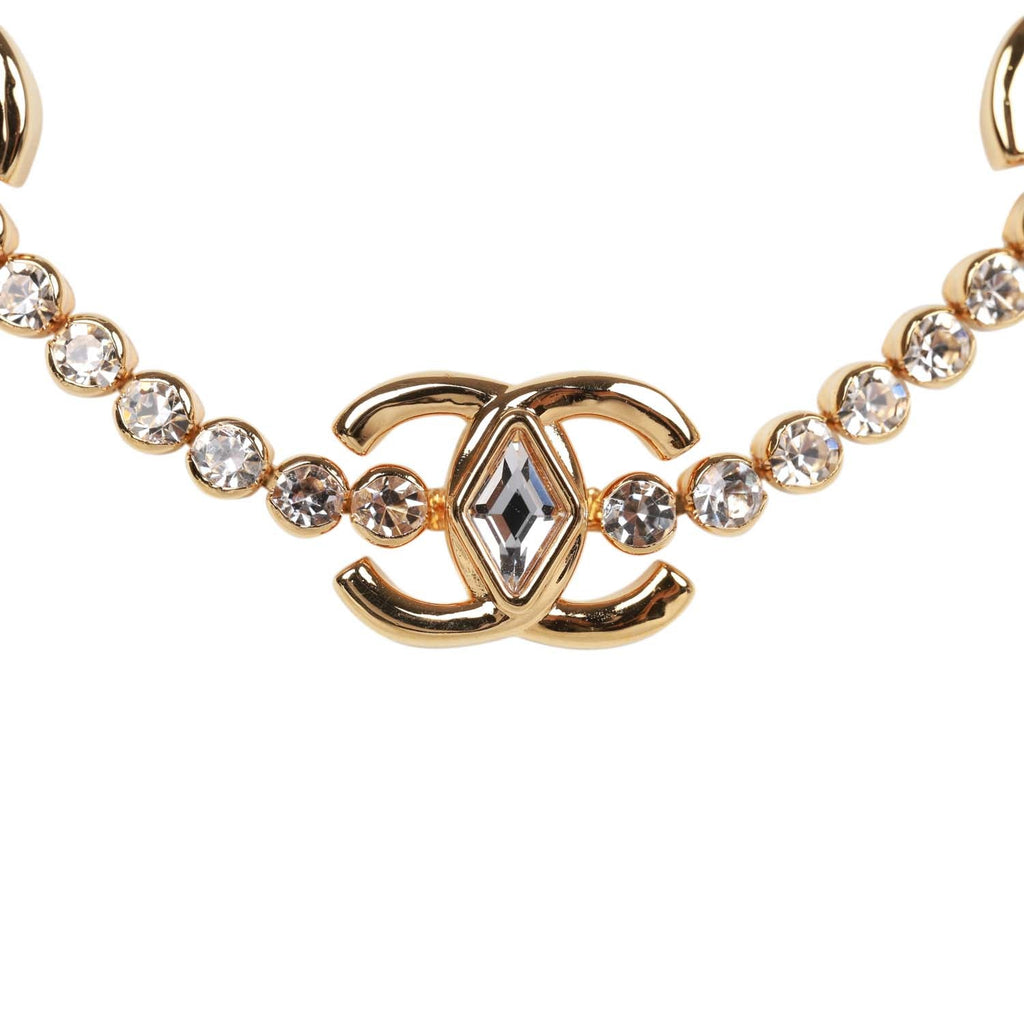 Chanel Faux Gold Crystal CC Choker Necklace – Madison Avenue Couture