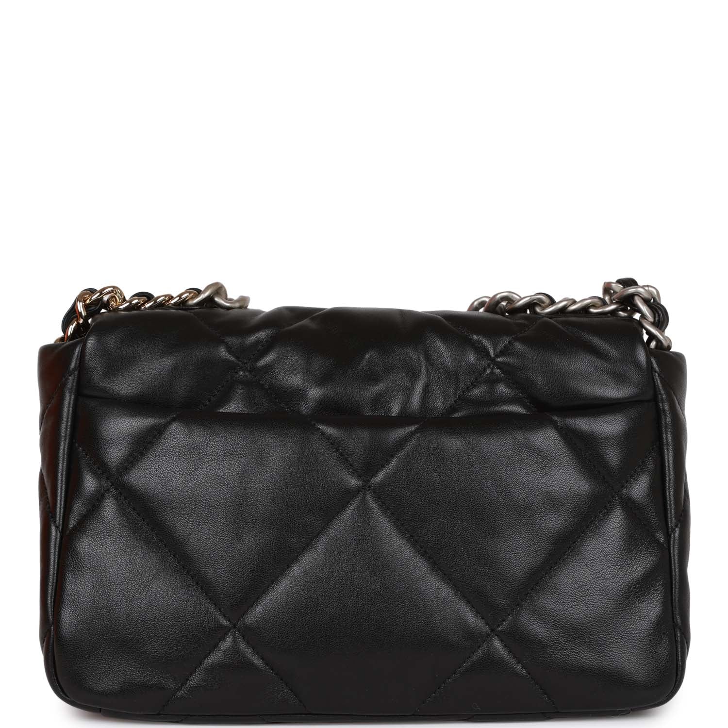 25S CHANEL MEDIUM FLAP BAG 25 IN BLACK CALFSKIN GOLD HARDWARE main image 0