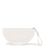 Pre-owned Chanel Ruffle Clutch with Wristlet White Lambskin Light Gold Hardware