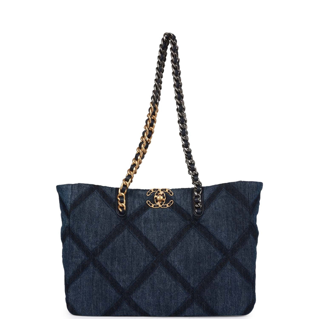 Chanel Large 19 Shopping Bag Dark Blue Denim Mixed Hardware – Madison  Avenue Couture