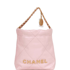 Chanel Mini 22 Bag Pink Calfskin Gold Hardware