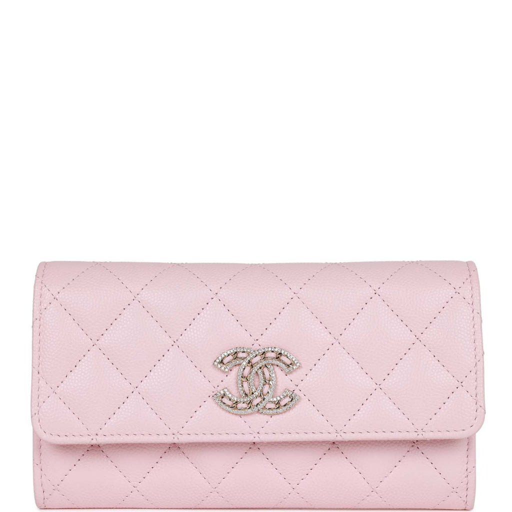 Chanel CC Large Gusset Flap Wallet Pink Caviar Light Gold Hardware ...