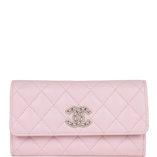Chanel CC Large Gusset Flap Wallet Pink Caviar Light Gold Hardware ...