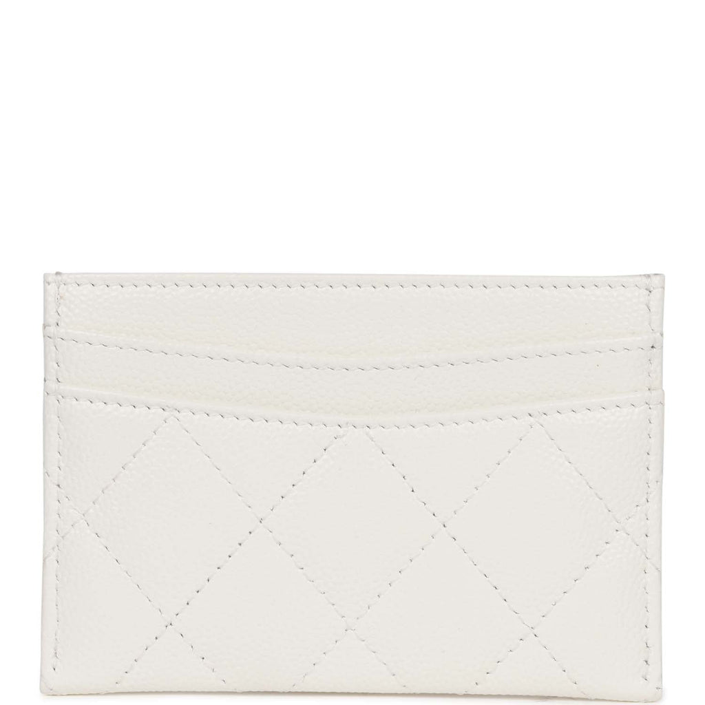 Chanel SLG Snap Card Holder, 22B White Caviar Leather with Gold Hardware,  New in Box GA001