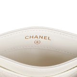 Chanel Card Holder Wallet White Caviar Light Gold Hardware
