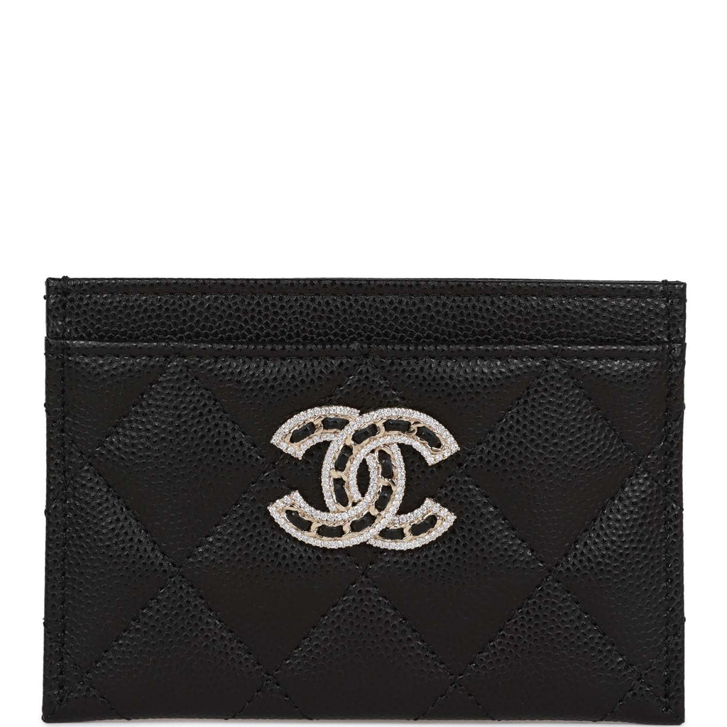 CHANEL, Bags, Chanel New Wallet Card Holder Zipper Black Caviar Gold Cc