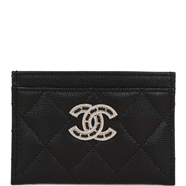 Chanel Caviar Card Holder Beige and Gold Hardware