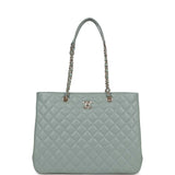 Chanel Small Timeless Shopping Tote Bag Green Caviar Light Gold Hardware