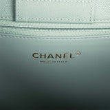 Chanel Small Timeless Shopping Tote Bag Green Caviar Light Gold Hardware