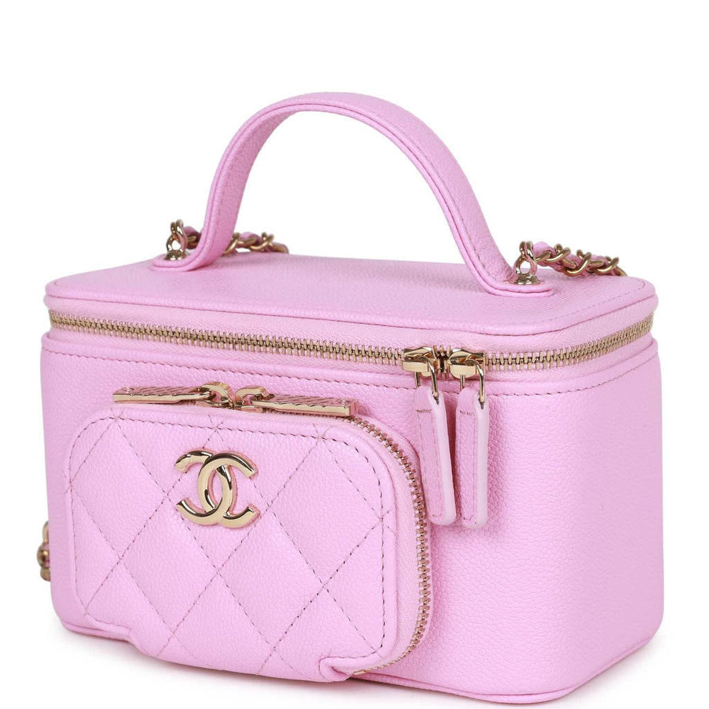 Chanel Vanity Case Caviar Blush Pink - Vintage Lux