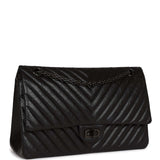 Pre-owned Chanel 226 Reissue 2.55 SO Black Chevron Calfskin Black Hardware