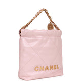 Chanel Mini 22 Bag Pink Calfskin Gold Hardware