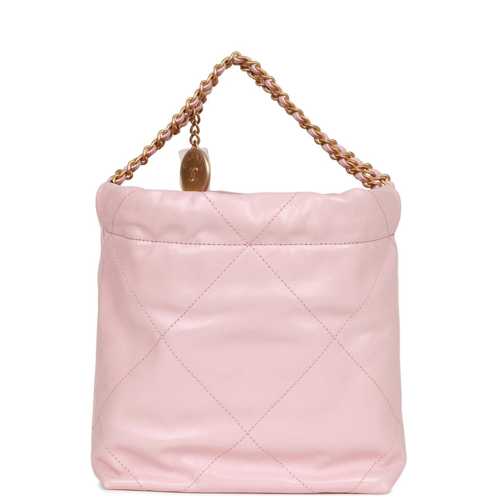 Chanel Small 22 Bag Pink Calfskin Antique Gold Hardware – Madison Avenue  Couture