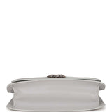 Pre-owned Chanel Companion Flap Bag Grey Goatskin Silver Hardware